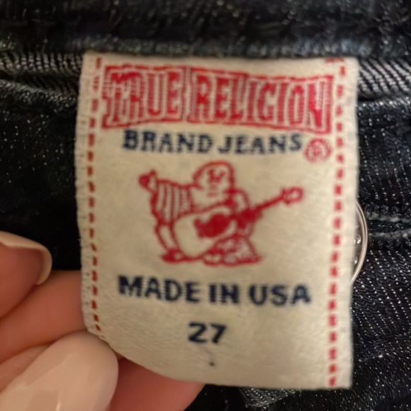 Ladies True Religion dark denim stretch. Size 27. Sequin pocket trim. - Picture 5 of 6